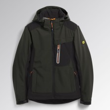 chaqueta softshell diadora carbon tech en gris asfalto