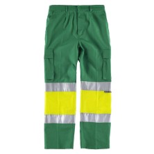 pantalón a.v. workteam c4018 en verde pistacho/amarillo