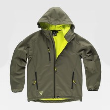 cazadora softshell workshell workteam s9499 en verde caza/amarillo a.v.