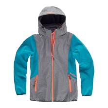 softshell mujer roc neige rn1010004 en gris jaspeado/turquesa