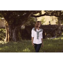 camisa m/l mujer harvest redding oxford 2123023 en blanco