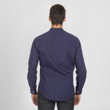 camisa m/l garys fiore 260500 en marino punteado