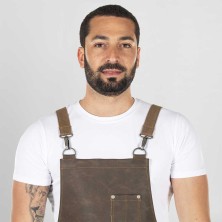 delantal cuero sintetico garys monte 155400 en marron