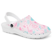 zueco suecos oden print en medical azul 