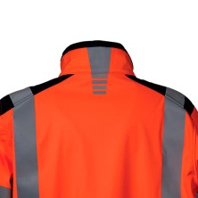 chaqueta softshell a.v. cofra pacaya v612 en naranja/azul marino