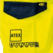 pantalón a.v. cofra quito v267 en amarillo/azul marino