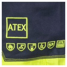 pantalón a.v. cofra charring v611 en amarillo/azul marino