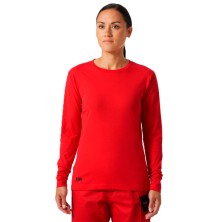camiseta m/l mujer helly hansen longsleeve 79159 en rojo alerta