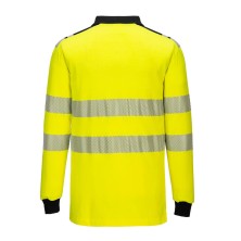 polo a.v. portwest fr702 en amarillo/negro