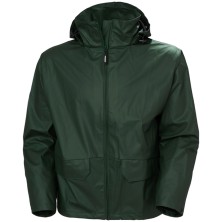 chaqueta impermeable helly hansen voss rain 70180 en verde oscuro