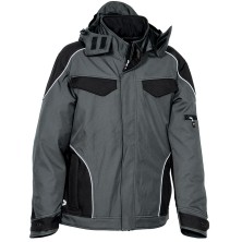 chaqueta softshell cofra tecka v415 en gris oscuro/negro/gris oscuro
