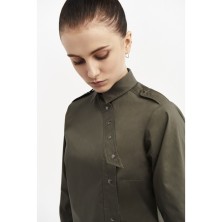 camisa m/l camarera monza 02252 en verde kaki