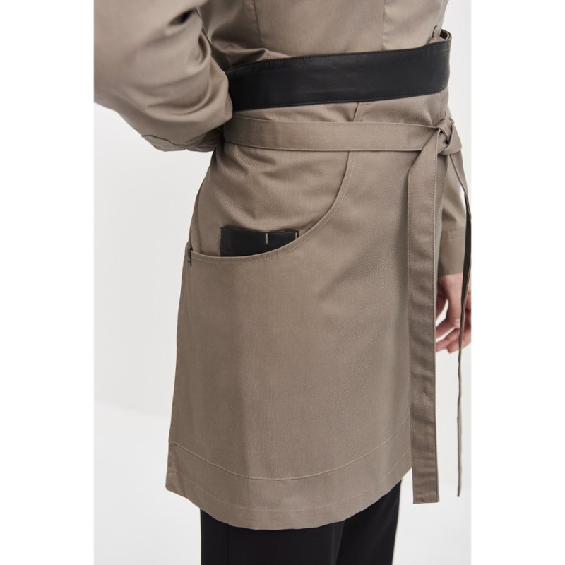 VELILLA Kurze Latzschürze Unisex | Mit Knopfleiste & 3 Taschen | 25 Farben Zur Auswahl