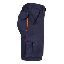 bermuda velilla bicolor 103010s en azul marino/naranja fluor