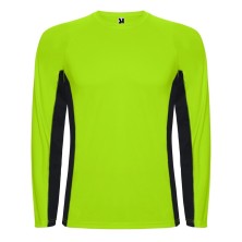 camiseta m/l roly shanghai 6670 en verde fluor/negro