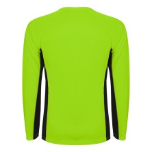 camiseta m/l roly shanghai 6670 en verde fluor/negro