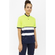 polo a.v. monza 04766 en azul marino/amarillo fluor