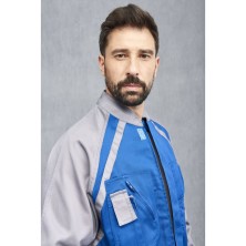 cazadora bicolor monza 1158 en azul/gris