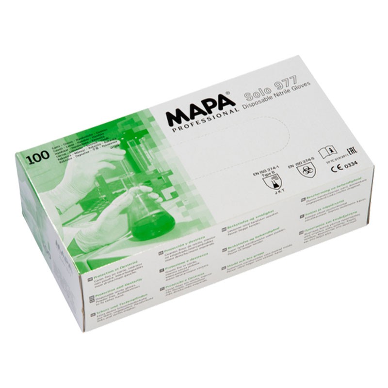 Guante desechable mapa solo 977 (100 unds)