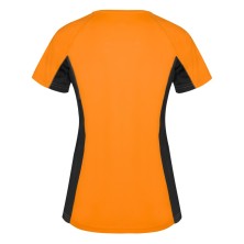 camiseta mujer roly shanghai ca6648 en naranja fluor/negro