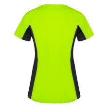 camiseta mujer roly shanghai ca6648 en verde fluor/negro