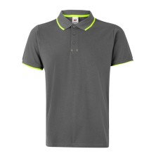 polo velilla 105505 en gris/amarillo fluor