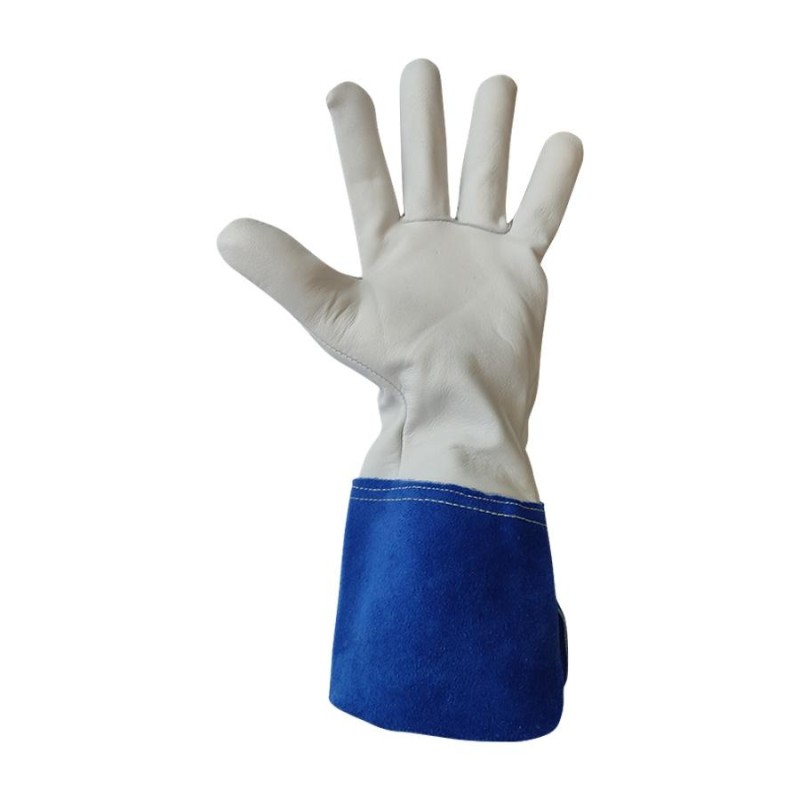 Guante piel flor y manguito serraje 408 tig