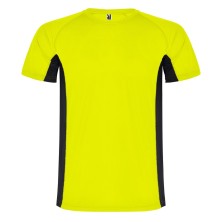 camiseta m/c roly shanghai 6595 en amarillo fluor/negro