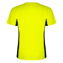 camiseta m/c roly shanghai 6595 en amarillo fluor/negro