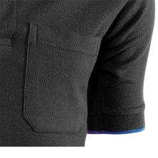 polo manga corta juba top range en negro/azulina