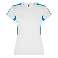 camiseta roly suzuka 6657 en blanco/turquesa