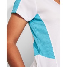 camiseta roly suzuka 6657 en blanco/turquesa