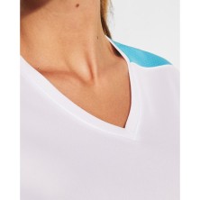 camiseta roly suzuka 6657 en blanco/turquesa