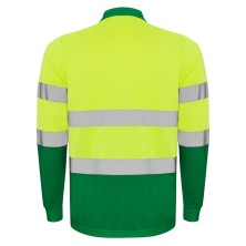 polo a.v. m/l roly polaris hv9306 en verde jardin/amarillo fluor