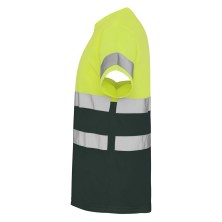 camiseta a.v. roly delta 9310 en plomo/amarillo fluor