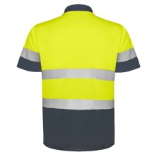 polo a.v. m/c roly polaris 9302 en plomo/amarillo fluor