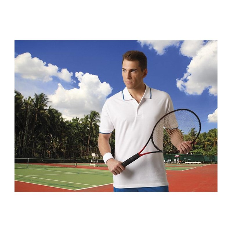 Polo m/c combi valento girasol/negro