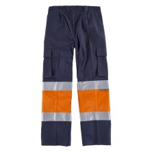 pantalón a.v. workteam c4019 en marino/naranja a.v.