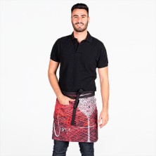 delantal corto garys estampado 159300 en vino