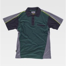 polo workteam wf5855 en verde/gris oscuro/negro
