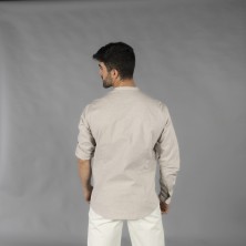camisa garys chambray 210009 en beige