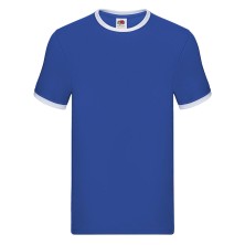 camiseta fruit of the loom ringer en royal/white