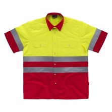 camisa workteam c3812 en amarillo/rojo