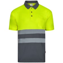 polo a.v. velilla 305504 en gris/amarillo fluor