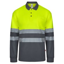 polo a.v. velilla 305507 en gris/amarillo fluor