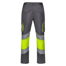 pantalón stretch a.v. velilla 303008s en gris/amarillo fluor