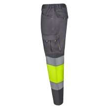 pantalón stretch a.v. velilla 303008s en gris/amarillo fluor