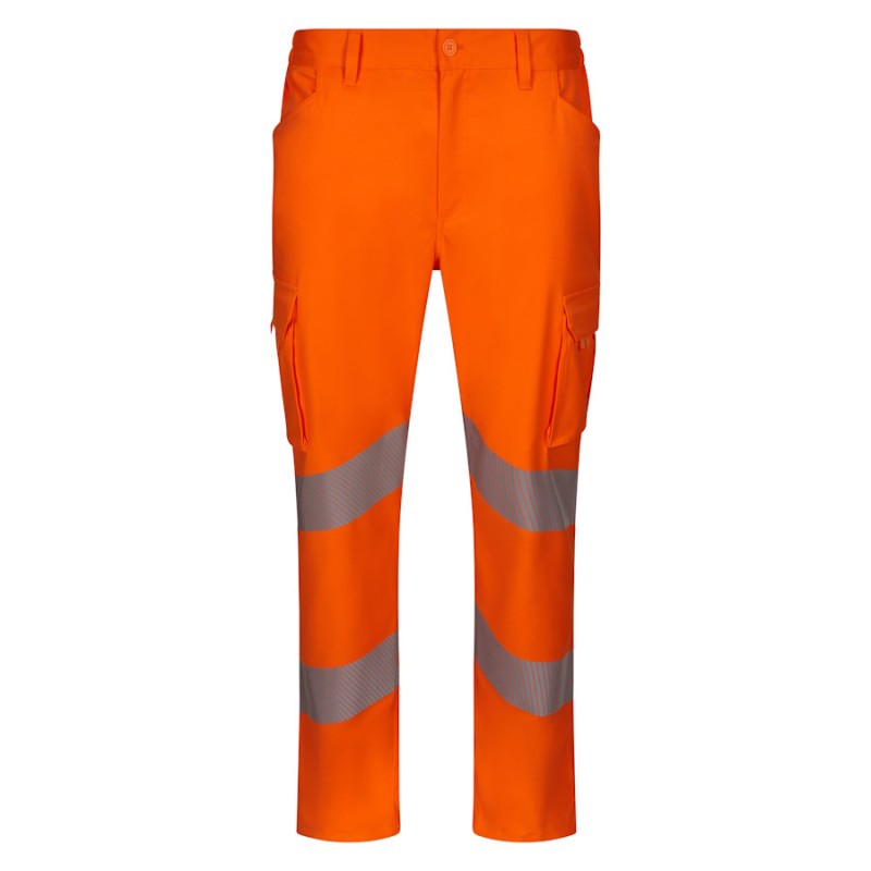 Pantalón De Alta Visibilidad VELILLA 160 - Color Naranja Fluorescente, Talla 4XL, Para Trabajo Y Seguridad