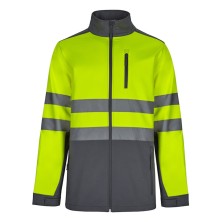 chaqueta softshell a.v. velilla 306006 en gris/amarillo fluor