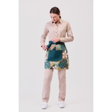 delantal frances workteam m757 en hojas tropicales/verde oscuro